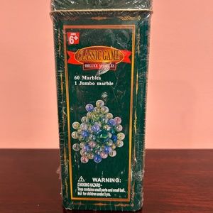 Classic game Deluxe marbles in sealed Collectable Tin, 60 Marbles, 1 Jumbo New
